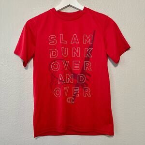 Champion Youth Boys Red Basketball T-Shirt Sport Graphic Short Sleeve Size Large